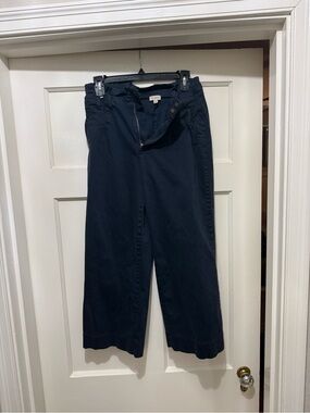Daniel Cremieux Navy Wide-Leg Crop Jeans